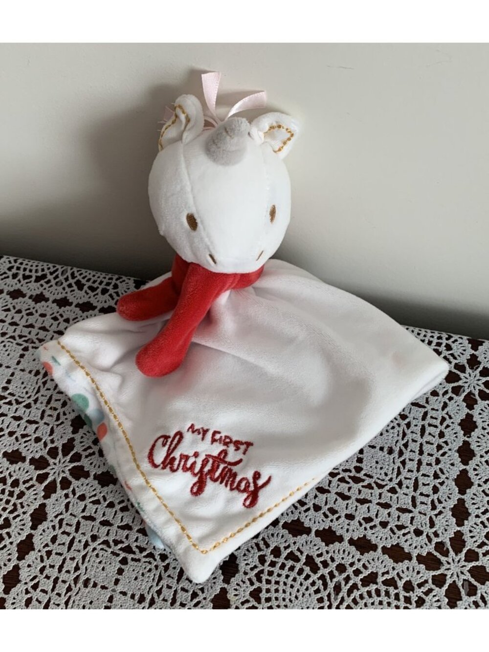 Animal Adventure Unicorn Lovey Security Blanket Baby Blankie Soothing 12 Inch